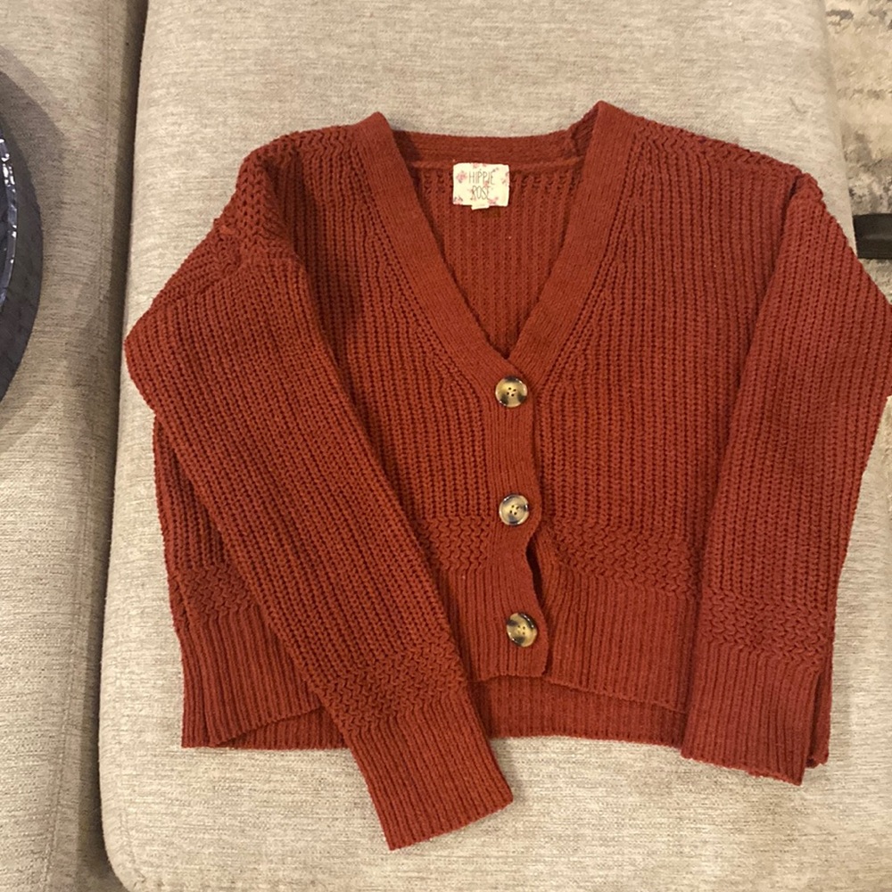 Rust cardigan hippie rose